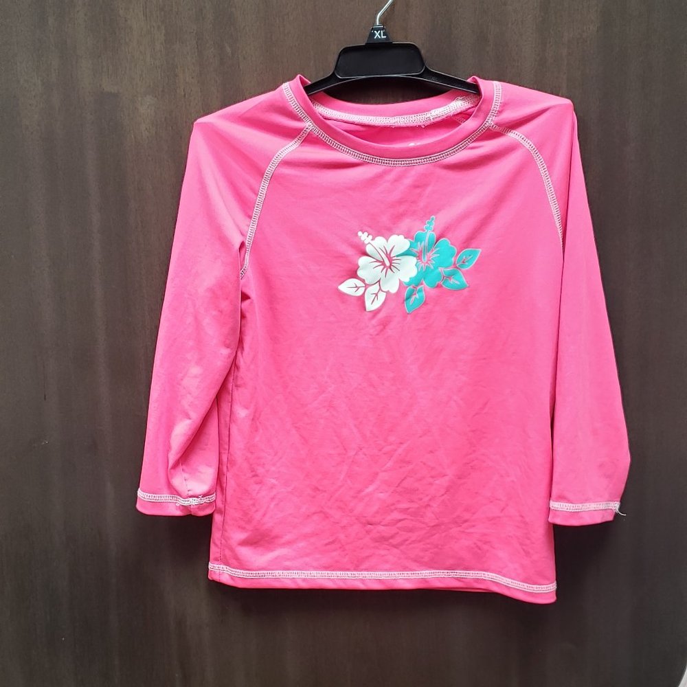 Pink Platinum  Girls Long Sleeve Rash Guard Size 10/12
